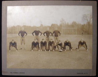 1928 Two Large Format Cabinet Card Photographs of a Football Team and a Candid Fraternal Group of Boys By the Kimball Studio Concord, N.H.