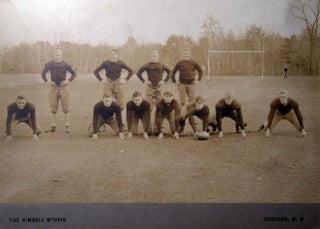 1928 Two Large Format Cabinet Card Photographs of a Football Team and a Candid Fraternal Group of Boys By the Kimball Studio Concord, N.H.