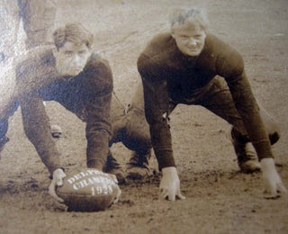 1928 Two Large Format Cabinet Card Photographs of a Football Team and a Candid Fraternal Group of Boys By the Kimball Studio Concord, N.H.