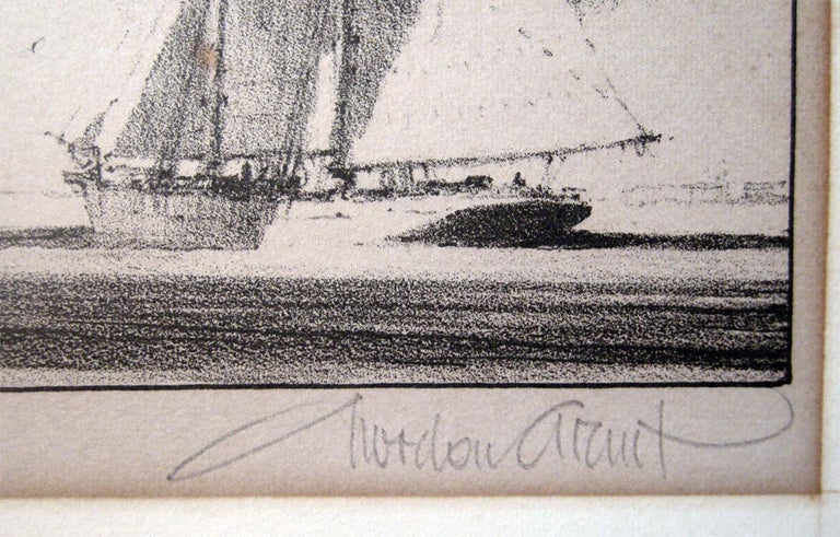 Item #26682 Off Shore Signed Original Lithograph By Gordon Grant. Americana - 20th Century - Art - Nautical - Gordon Grant.