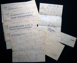 1884 Group of Manuscript & Printed Ephemera for the Theatre & Dance Club Business of the. Americana - 19th Century -.
