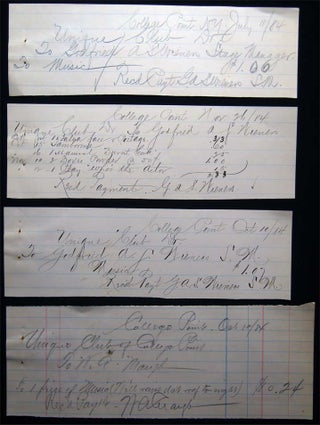 1884 Group of Manuscript & Printed Ephemera for the Theatre & Dance Club Business of the "Unique Club" of College Point, New York City.
