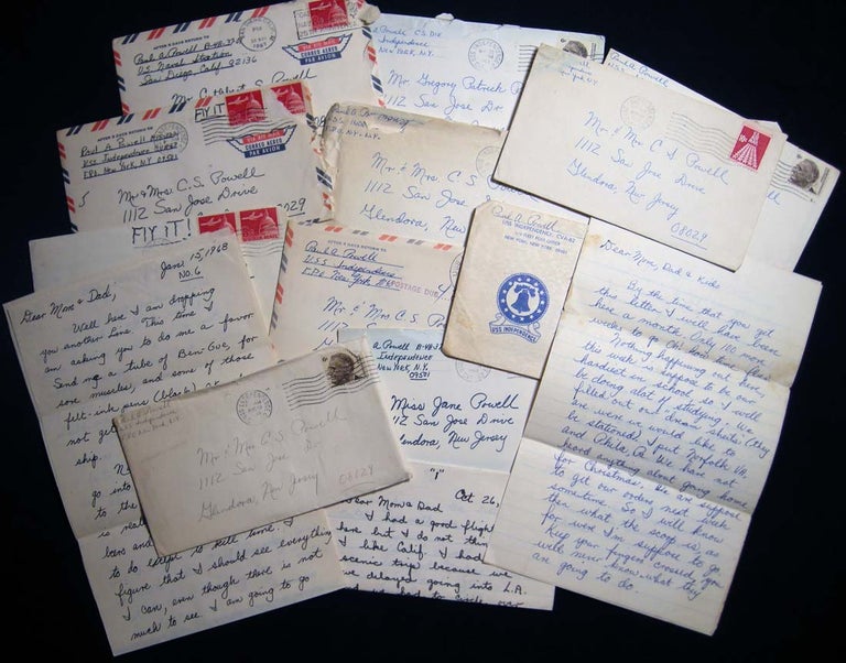 Item #26715 1967 - 1968 Group of Letters from a U.S. Navy Seaman stationed aboard the USS Independence to his Family in New Jersey. Americana - 20th Century - Manuscript - U. S. Navy.