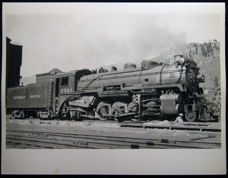 Item #26736 Photograph of the Canadian Pacific 2-8-2 # 5343 at North Bend B.C. 1953. Americana - 20th Century - Photography - Transportation - Rail.