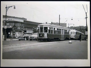 Item #26744 Photograph of New York City Transit Streetcar Railway Cars on Church Ave. In Brooklyn...