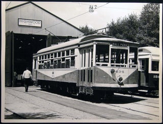 Item #26750 Photograph of Ex-Dallas Texas Car at the Seashore Trolley Museum in Kennebunkport,...