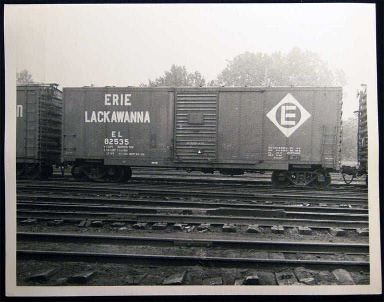 Item #26754 Photograph of the Erie Lackawanna 40' Box Car EL 82535 at Maybrook, NY 1973. Americana - 20th Century - Photography - Transportation - Rail.