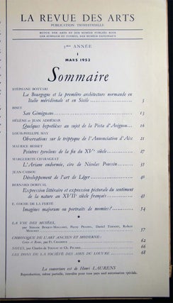 La Revue Des Arts Publication Trimestrielle 3me Annee 1 Mars 1953