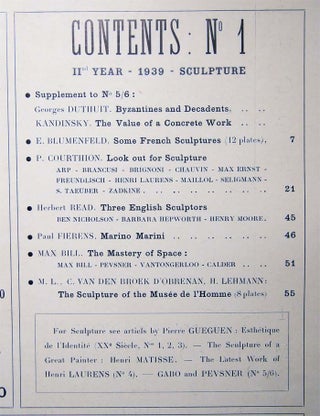 XXth Century (Twentieth Century) A Magazine of Art No. 1 IInd Year 1939 Sculpture