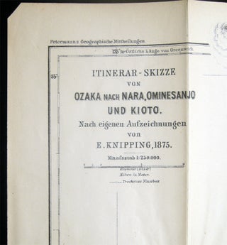 Itinerar-Skizze Von Ozaka Nach Nara, Ominesanjo Und Kioto. Nach Eigenen Aufzeichnungen Von E. Knipping, 1875.