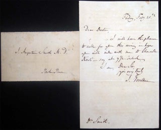 Item #26994 Circa 1847 Autograph Note Dated Friday, Feby. 21st Signed By J. Goodhue Sent to Dr....
