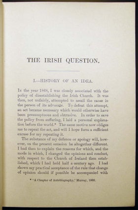 The Irish Question I.- History of an Idea II.- Lessons of the Election