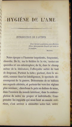 Hygiene De L'Ame Par Le Baron E. De Feuchtersleben...traduit De L'Allemand Sur Ala 20me Edition Par Le Docteur Schlesinger - Rahier