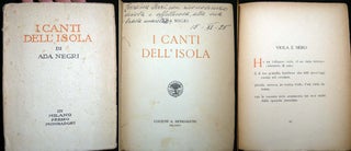 Item #3623 I Canti dell' Isola. Ada Negri