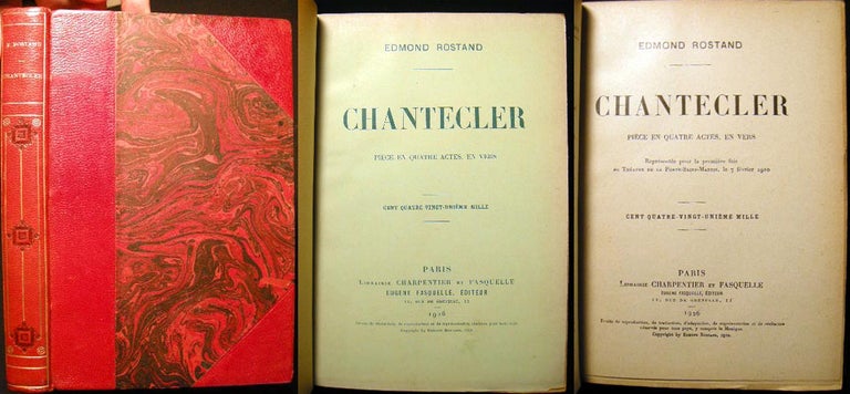 Item #8390 Chantecler: Piece En Quatre Actes, En Vers. Edmond Rostand.