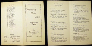 Item #8528 Woman's Bible Class Programme 1935 First Congregational Church Riverhead New York....