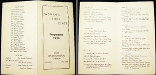 Item #8529 Woman's Bible Class Programme 1936 First Congregational Church Riverhead New York....