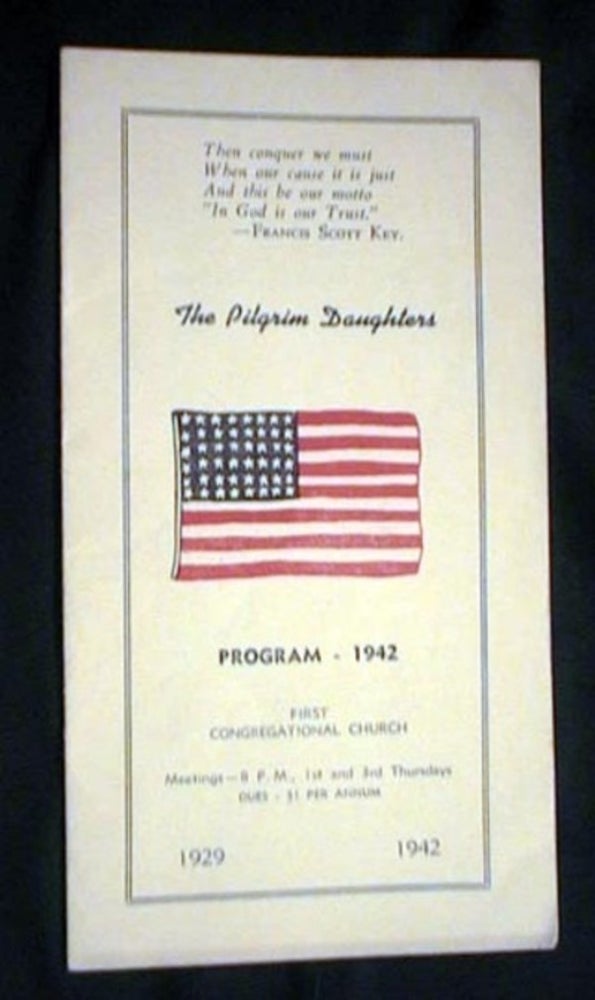Item #8534 The Pilgrim Daughters Program - 1942 First Congregational Church. The Pilgrim daughters.