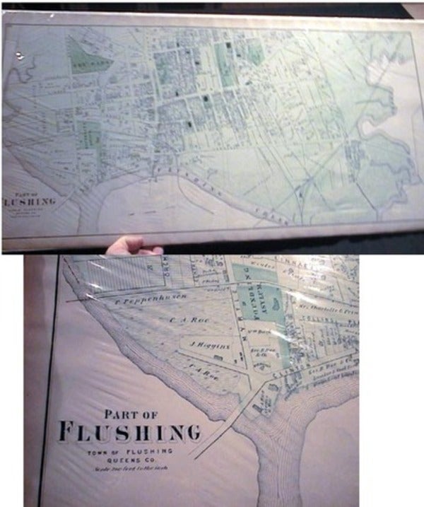 Item #8949 Original Map of Part of Flushing With Flushing Creek Long Island. Beers Atlas.